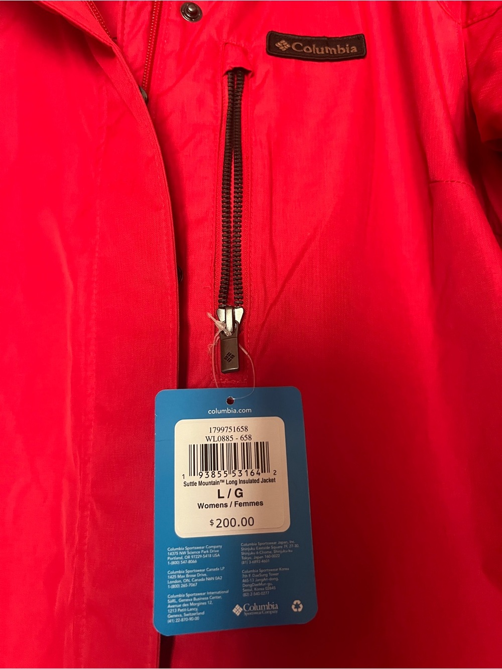 Columbia Women's Red Parka with Faux-Fur Hood Trim Size L - Picture 7 of 7